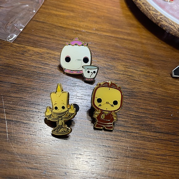 3 piece Funko Pop Beauty & the Beast pins - Picture 1 of 2